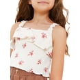 thumbnail image 3 of Wonder Nation Girls Ruffle Tank Top and Shorts, 2-Piece Casual Outfit Set, Sizes 4-18 & Plus, 3 of 6