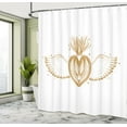 thumbnail image 5 of Ambesonne Alchemy Shower Curtain, Winged Heart with Crown, 69"Wx75"L, Persian Orange White, 5 of 5