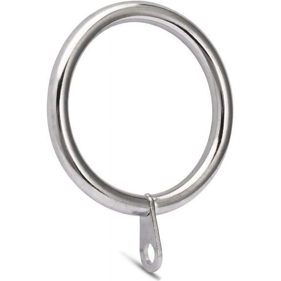 14Pcs Metal Flat Curtain Ring with Eyelet 1.5" Inner Diameter,Fits Up to 1 1/4-Inch Rod-Satin Nickel