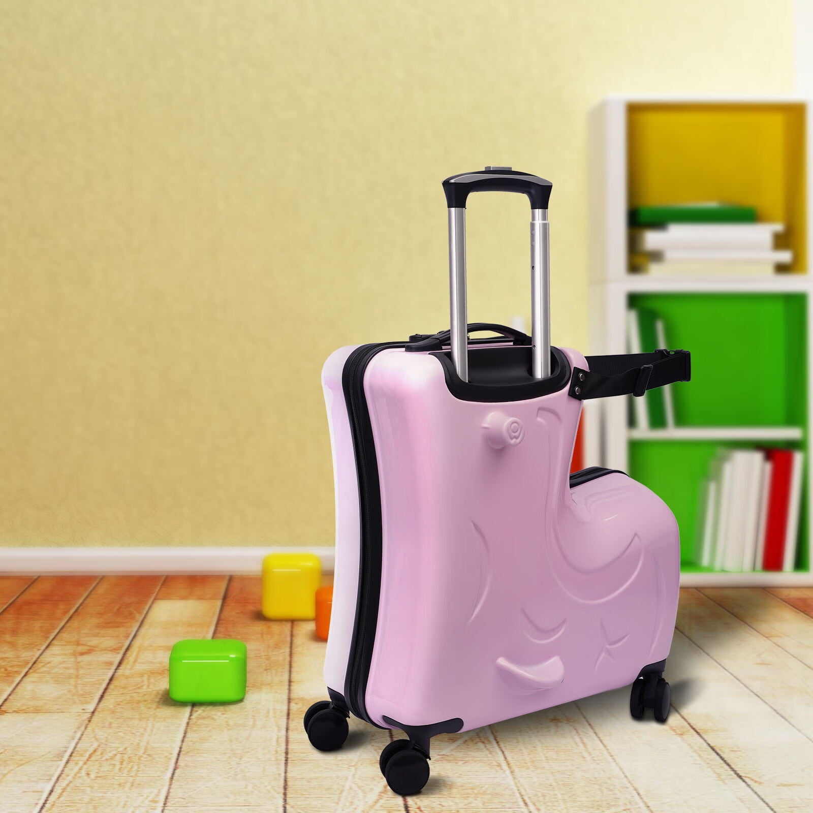 Wuzstar 20" Children Rideable Suitcase,Travel Kids Luggage PC Material