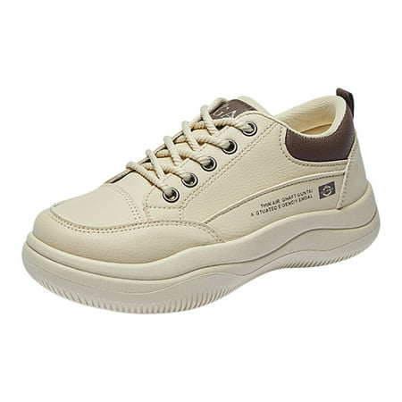 

Zizocwa Platform Low Top Sneakers for Women Trendy Lace-Up Thick Bottom Sports Casual Shoes Non Slip Arch Support Walking Shoes Khaki Size7.5