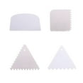 thumbnail image 1 of Shisuyan 4PCS Cake Scraper Set Decorative Comb Icing Smoother Frill Scraper Baking Tool - White Smooth Edge+Two-Side Wide/Narrow Zigzag Edge+Triangular Zigzag Edge+Round Comb, 1 of 8