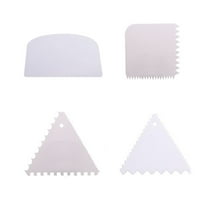 4 PCS Cake Scraper Decor Fondant Icing Baking Frosting Tools Offset Spatula for Decorating Decorative Comb Triangle