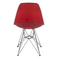 thumbnail image 5 of LeisureMod Dining Chair in Acrylic with Chrome Eiffel Base and Curved Back Design Lightweight Easy Assembly for Modern Home, Kitchen, Cafes Cresco Collection Set of 4 Transparent Red, 5 of 8