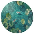 thumbnail image 3 of Lucky Koi Fish Lotus Leaf Floral Medallion Round Rug - Small Round Area Rug, Soft Non-Slip Machine Washable Bedroom Mat Indoor Accent Entry Carpet for Office Desk Dorm Hallway, 3 of 6