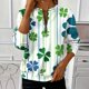 thumbnail image 1 of TaTaai Ladies St. Patrick's Day Themed Loose Round Neck Sweatshirt Fashion Long Sleeve Casual Top Comfortable for Daily Home Office Streetwear All Season Gift, 1 of 5