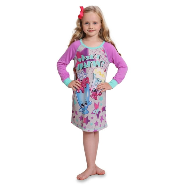Shopkins Little Girls' Nightgown, Long Sleeve, Purple, Size: 10 ...