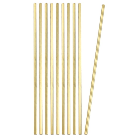 Uxcell 10 Pcs Round Brass Rods, 4mm Dia. 18cm / 7.09 Inch Length H59 Brass Bar Solid Metal Rods for DIY Crafting Jewelry Plating Repairing Science Class, Brassy