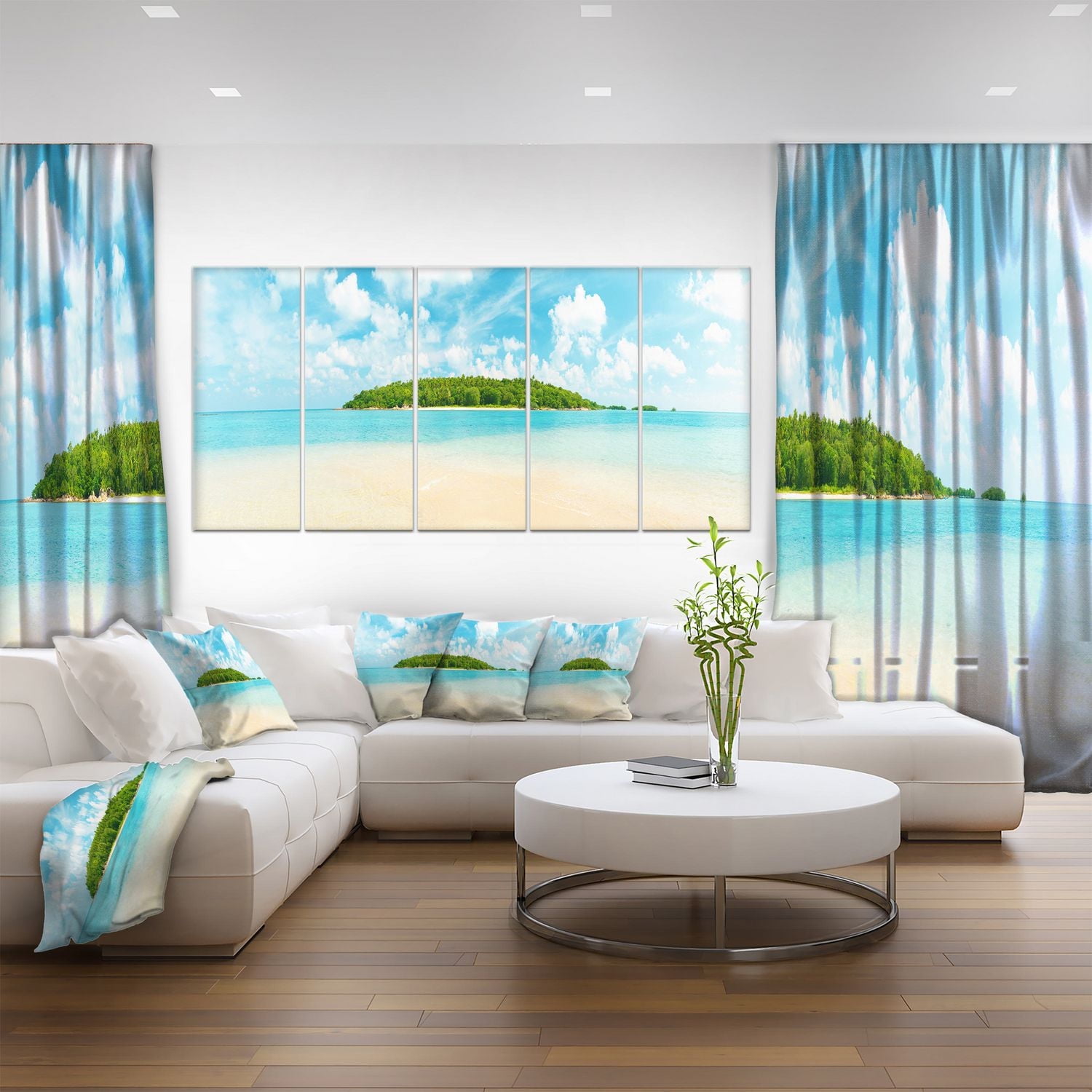 Design Art Tropical Island Panorama Canvas Print