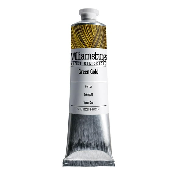 Williamsburg Artist Oil Colors by GOLDEN, Green Gold, 150 ml tube, Professional Oil Paint, Semi-Transparent