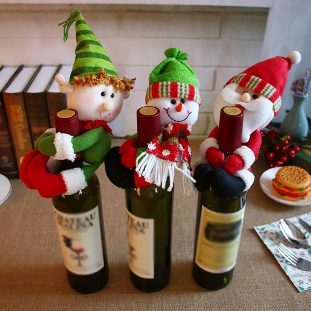 Christmas Bottle Cap Snowman and Santa set of 2 3715539 EVM NEW RAZ 