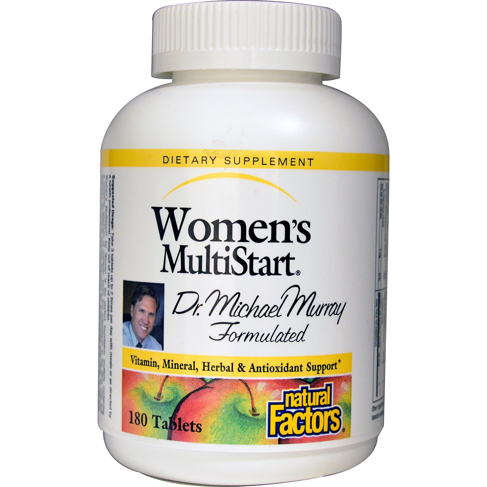 Multivitamínico Natural Factors para mujer MultiStart 180 comprimidos ...