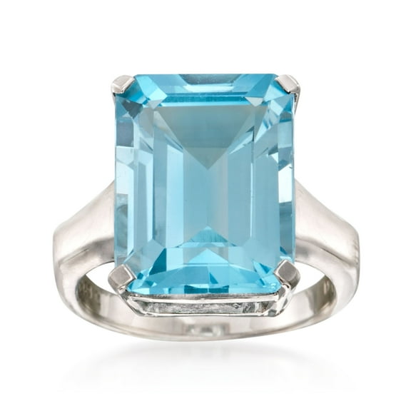 Ross-Simons 14.00 Carat Blue Topaz Ring in Sterling Silver, Women's, Adult