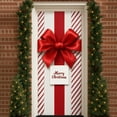 thumbnail image 4 of Antqov Christmas Door Cover Bow Winter Front Door Cover 35x71" Hanging Banner Photo Background Christmas Door Decoration for Home Party Supplies, 4 of 9