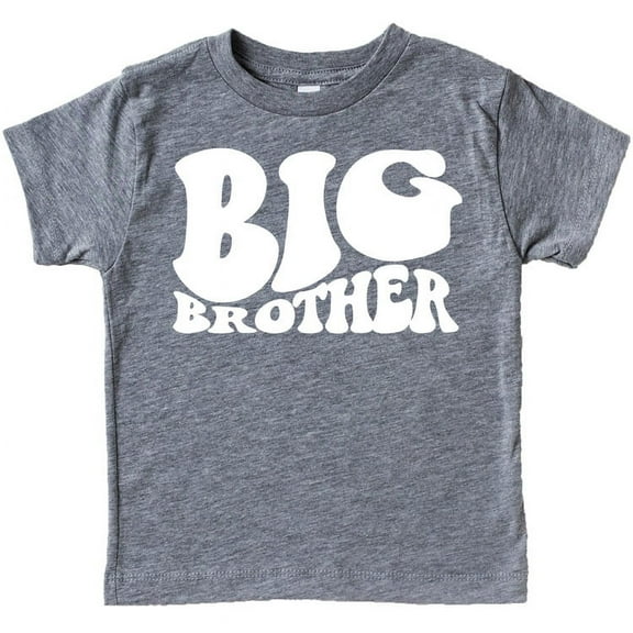Big Brother Wavy Retro Matching Sibling Outfits Granite Heather Shirt 3T