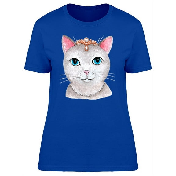 Lovely Queen Watercolor Kitten T-Shirt Women -Image by Shutterstock, Female Medium