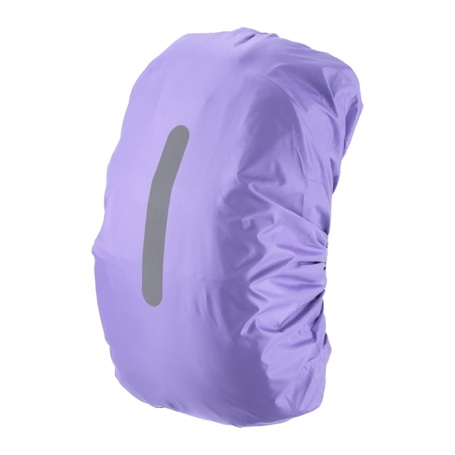 Unique Bargains 40-50L Waterproof Backpack Rain Cover with Vertical Reflective Strap, M, Purple
