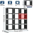 thumbnail image 2 of Tall Metal Bookshelf with 12 Cubes, Black Cube Storage Organizer for Bedroom, Living Room, Office, 2 of 5