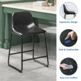 thumbnail image 2 of 24 inch Commercial Grade PU Leather Bar Stools Counter Height Stools with Back in Black, Set of 4, 2 of 7