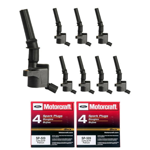 Set of 8 ISA Ignition Coil and 8 Motorcraft Spark Plug Compatible with 2009 2010 Ford Explorer Mercury Mountaineer F-150 SOHC 4.6L V8 FD503 SP509