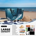 thumbnail image 5 of Kdxio Ice Blue Ocean Cute Dolphin A for Beach Bag for Women Large Beach Tote Bag Waterproof Sandproof Swim Bag with Zipper Pockets Beach Vacation Travel, 5 of 7