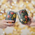 thumbnail image 2 of 12oz Stemless Wine Tumblers Pioneer Flower Floral Print Pattern Vacuum Insulated Stainless Steel Travel Tumbler Cups Mug with Lid and Straw for Champaign,Cocktail,Beer with Cleaning Brush, 2 of 5