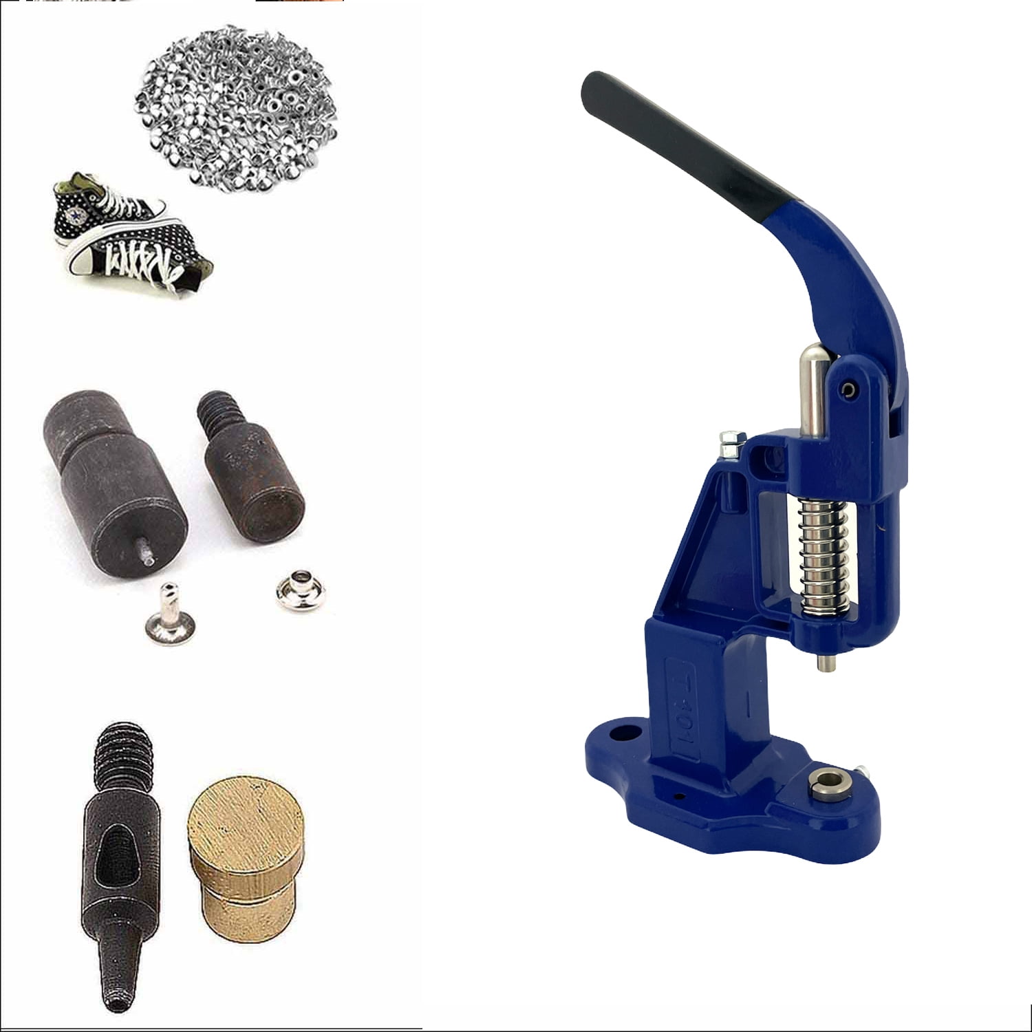 7mm Rivets Kit (1000 pcs) with Hand Press Machine, Dies and Hole Punch
