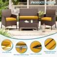 thumbnail image 3 of Kimunuk 3 Pcs Outdoor Cushion Covers, Waterproof Patio Seat Cushions Replacement Slipcovers for Wicker Rattan Conversation Furniture Set, Yellow, 3 of 6
