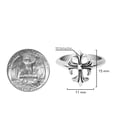 thumbnail image 5 of Vintage Beautifully Elegant Grey Fleur De Lis .925 Sterling Silver Cross Ring for Female Anniversary - 6, 5 of 6