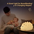 thumbnail image 5 of Regalos de luz nocturna LED para niños y bebés, lindas luces nocturnas de silicona con forma de erizo con control de toque multicolor con blanco cálido y 6 colores, lámparas de regalo portátiles, 5 of 5