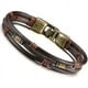 thumbnail image 1 of Pulsera de cuero vintage para hombre, pulsera de cuerda marrón, 8.5, cuero, circonita cúbica, 1 of 5