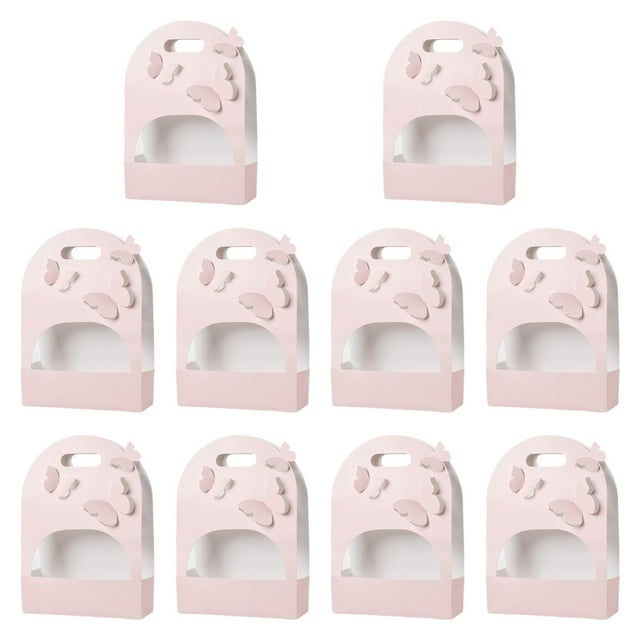 10 Piezas Caja de Flores de Mariposa 3D, Caja de Regalo Decorativa, Caja de Papel de Regalo de Flores para Favores de Fiesta Graduación Cumpleaños al Rosa