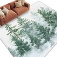 thumbnail image 2 of Forest Green Large Area Rug 8x10 FT, Non Slip Living Room Throw Carpet, Spring Summer Watercolor Pine Tree Washable Soft Indoor Outdoor Carpet Non-Shedding Rug for Bedroom Dining Room, 2 of 9