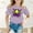 Light Purple, variant on Tween Clothes for Girls Printed Toddler Girl Short Sleeve Shirt Round Neck Girl Summer Clothes Girls Clothing 10-11 Years