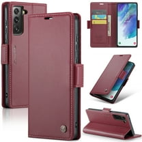 CaseMe Leather For Samsung Galaxy S21 FE Wallet Case with RFID Blocking, For Samsung Galaxy S21 FE Case Wallet for Women Men Card Holder Magnetic Clasp Kickstand Folio Case for Samsung Galaxy S21 FE