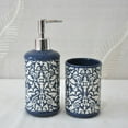 thumbnail image 5 of Heavenly Designs Watson Bathroom Accessories - Periwinkle Blue and White Ceramic Bathroom Set - Age Adult, 5 of 6