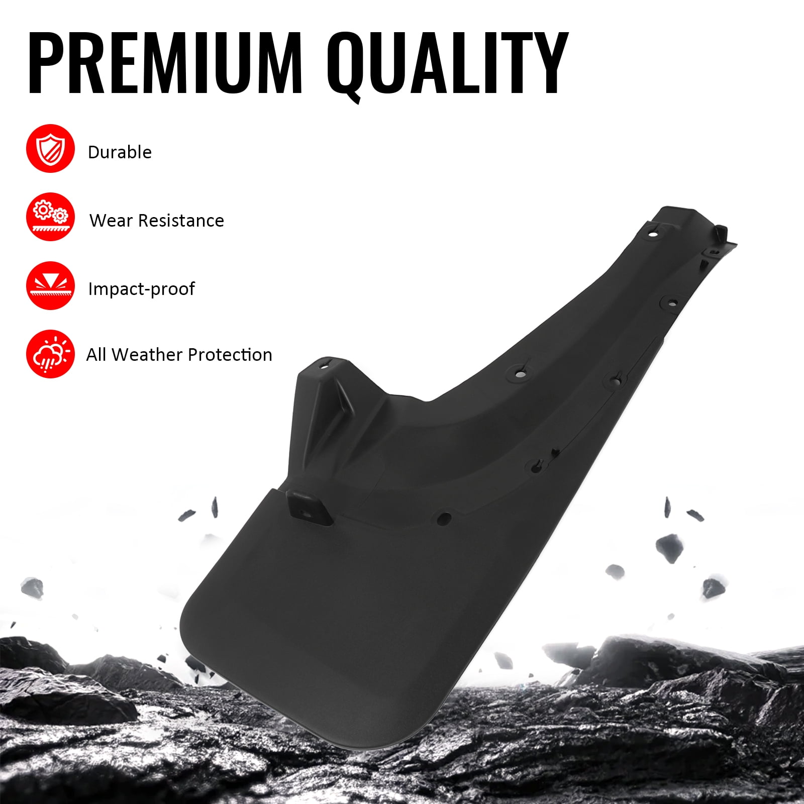 Ikon Motorsports 4PCS Front Rear Mud Flaps Wheel Arch Splash Guards MudFlaps For 2005-2009 Toyota 4Runner Limited & SR5, Black PP Polypropylene 7662