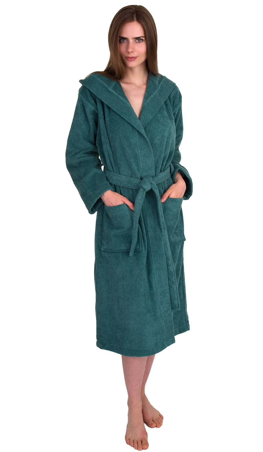 Organic cotton terry hooded bathrobe, Miiyu, Shop Women's Robes Online