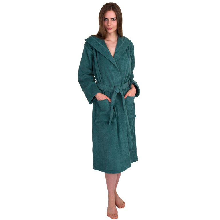 TowelSelections Mens Robe with Hood, Premium Cotton Terry Cloth Bathrobe,  Soft Bath Robes for Men Medium Frost Gray