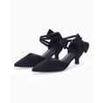 thumbnail image 2 of Women  Low Kitten Heel Bow Heels Dress Shoes Closed Pointed Toe Ankle Strap Elegant Wedding Party Pumps, 2 of 5