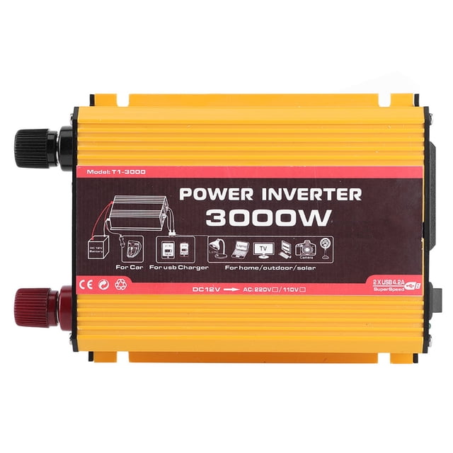 Inversor de Corriente ANGGREK Convertidor de Potencia Automático USB Dual 3000W Sinusoidal Modificado