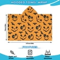 thumbnail image 2 of Pumpkin Bat Halloween Pattern Hooded Bath Towel，50"x30" for Ages 3 To 12 Kids, Quick Dry Lightweight Soft Microfiber Hood Beach Towel Cover Up for Kids, 2 of 7