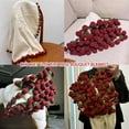 thumbnail image 2 of Crochet Rose Blanket, Crochet Bouquet Blanket, Bouquet Handmade Soft and Lightweight, Lightweight Romantic Rose Knitted Throw Pastel Tones for Day Home Decor (Red), 2 of 8