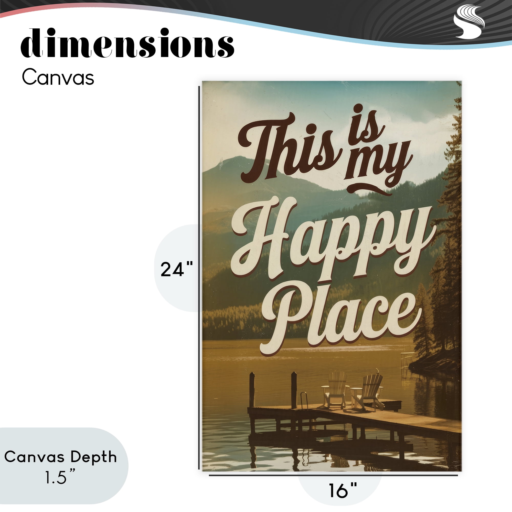Stupell Industries Vintage My Happy Place Canvas Wall Art, design by Andreas Magnusson
