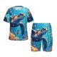 thumbnail image 1 of Fotbe Colorful Underwater Plant Turtle Pijama Estampada de 2 Piezas para Niños – Ropa de Dormir de Manga Corta Cómoda para Niños y Niñas, Camiseta y Shorts de Algodón-Large, 1 of 6