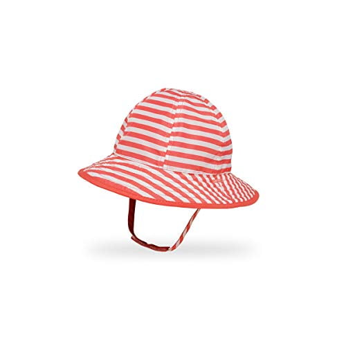 Baby Standard Infant Sun Skipper Hat, Coral Stripe Coral, 6-12 Mos