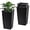Black, variant on Memoryfield 30" Tall Planters, Set of 2 Large Indoor/Outdoor Planter Pots with Drainage Holes, Water Level Indicator & Removable Inner Bucket, Black