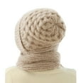 thumbnail image 4 of 2in1 Winter Warm Scarf Hat Women Knit Hooded Hat with Plush Liner Outdoor Activity Pullover Shawl Hat, 4 of 9