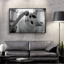 wall26 Floating Framed Canvas Wall Art for Living Room, Bedroom Black and White Wild Animal Canvas Prints for Home Decoration Ready to Hang - 16x24 inches