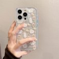 thumbnail image 1 of Bonita funda de teléfono con flores florales, conejo, gatito, gato, funda gruesa para iPhone 14 Plus, 13, 12, 11 Pro Max, X, XR, XS Max, fundas transparentes suaves zhangmengya LED, 1 of 1